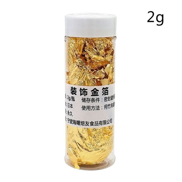 2/3/4/5g Gold Leaf Foil Cooking Drink Food Dessert Cake Ice Cream Decoration Gilding Dining Safety