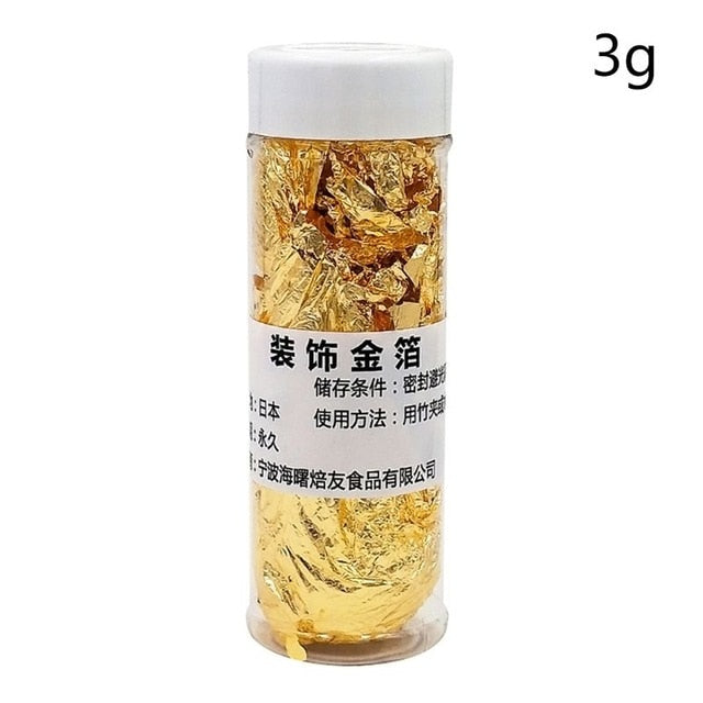 2/3/4/5g Gold Leaf Foil Cooking Drink Food Dessert Cake Ice Cream Decoration Gilding Dining Safety