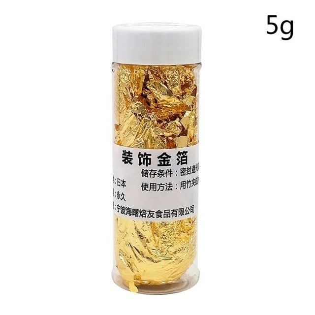 2/3/4/5g Gold Leaf Foil Cooking Drink Food Dessert Cake Ice Cream Decoration Gilding Dining Safety