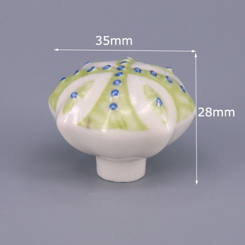 1x Green color series Ceramic Knobs  Dresser Drawer Cabinet Handle Pulls / CuteKitchen Cupboard Knob Furniture Hardware