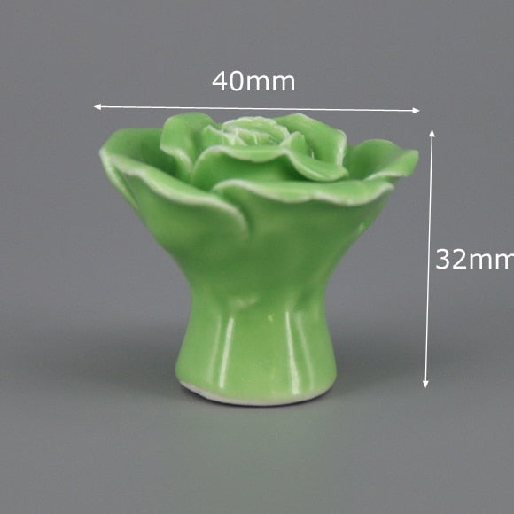 1x Green color series Ceramic Knobs  Dresser Drawer Cabinet Handle Pulls / CuteKitchen Cupboard Knob Furniture Hardware