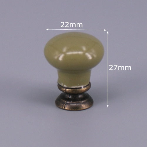 1x Green color series Ceramic Knobs  Dresser Drawer Cabinet Handle Pulls / CuteKitchen Cupboard Knob Furniture Hardware