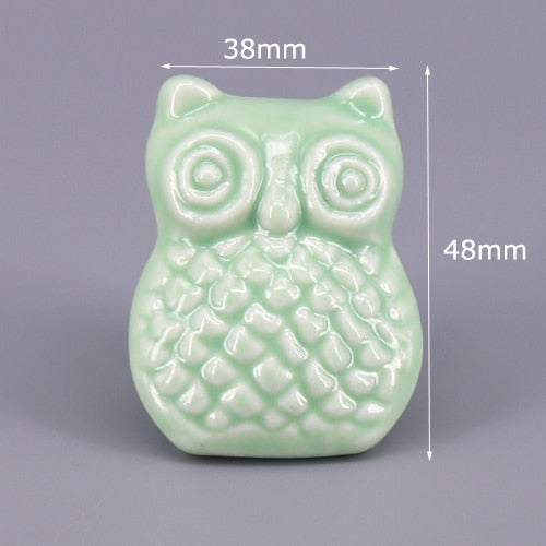 1x Green color series Ceramic Knobs  Dresser Drawer Cabinet Handle Pulls / CuteKitchen Cupboard Knob Furniture Hardware