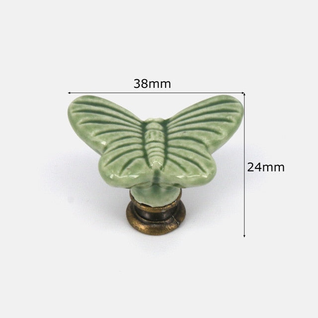 1x Green color series Ceramic Knobs  Dresser Drawer Cabinet Handle Pulls / CuteKitchen Cupboard Knob Furniture Hardware