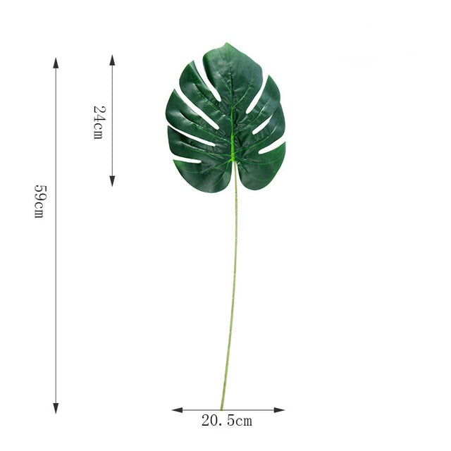 Artificial Plants Green Palm Leaves Monstera Home Garden Living Room Bedroom Balcony Decoration Tropical Plastic Fake Plant Long