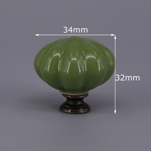 1x Green color series Ceramic Knobs  Dresser Drawer Cabinet Handle Pulls / CuteKitchen Cupboard Knob Furniture Hardware